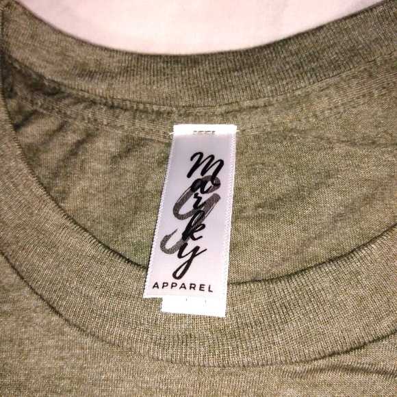 Marky Apparel Olive Crew Neck Tshirt-Medium-New without Tags - Picture 2 of 2